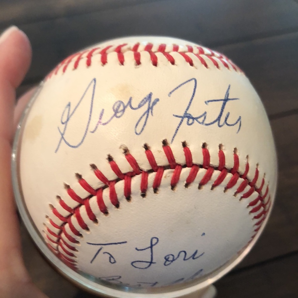 George Foster Personalized Autographed Baseball - Picture 4 of 9